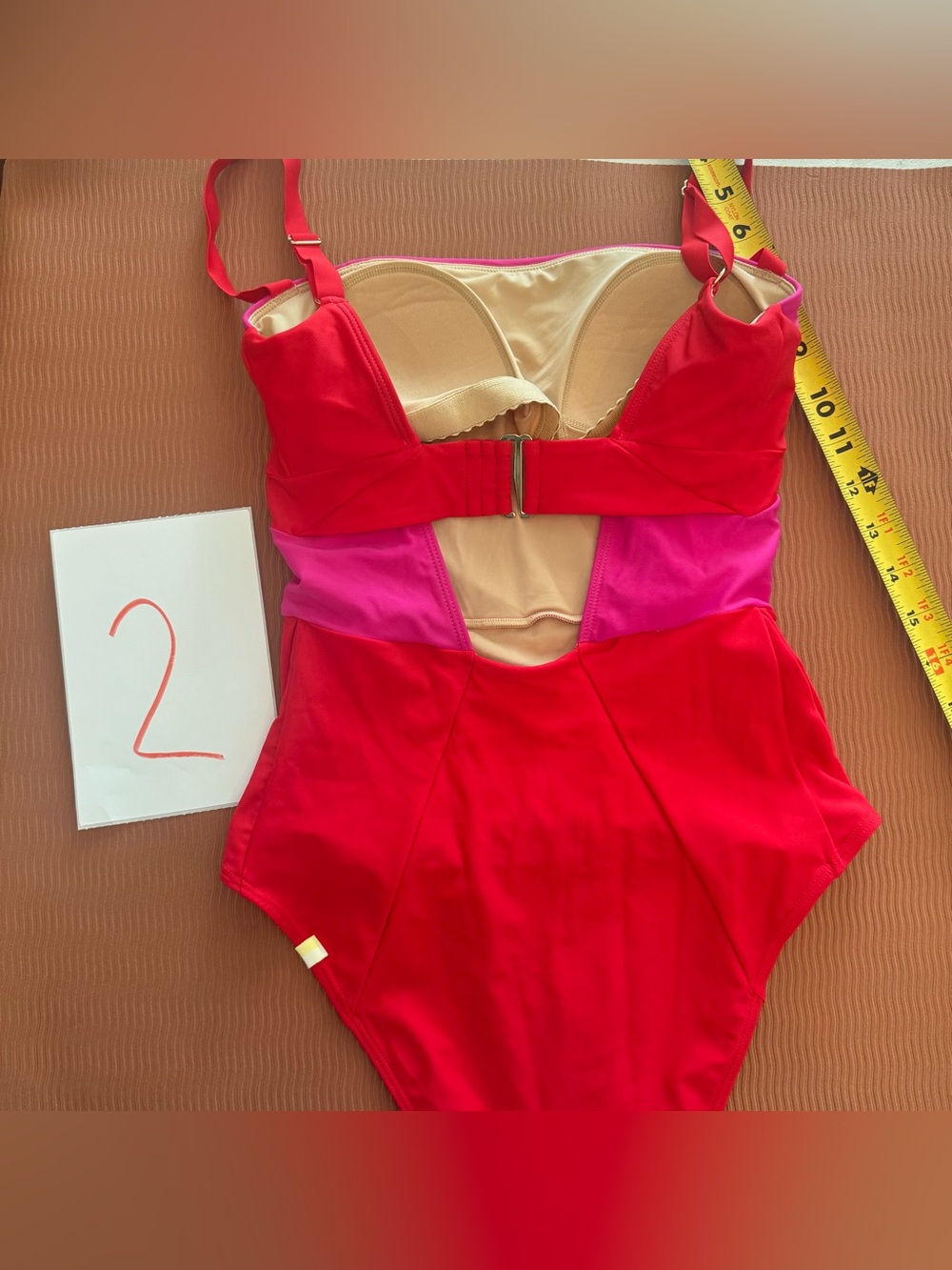 Summersalt Womens The
Sunbather Pink & Red Colorblock
One-Piece Swimsuit - Sz 2 - Picture 10 of 11